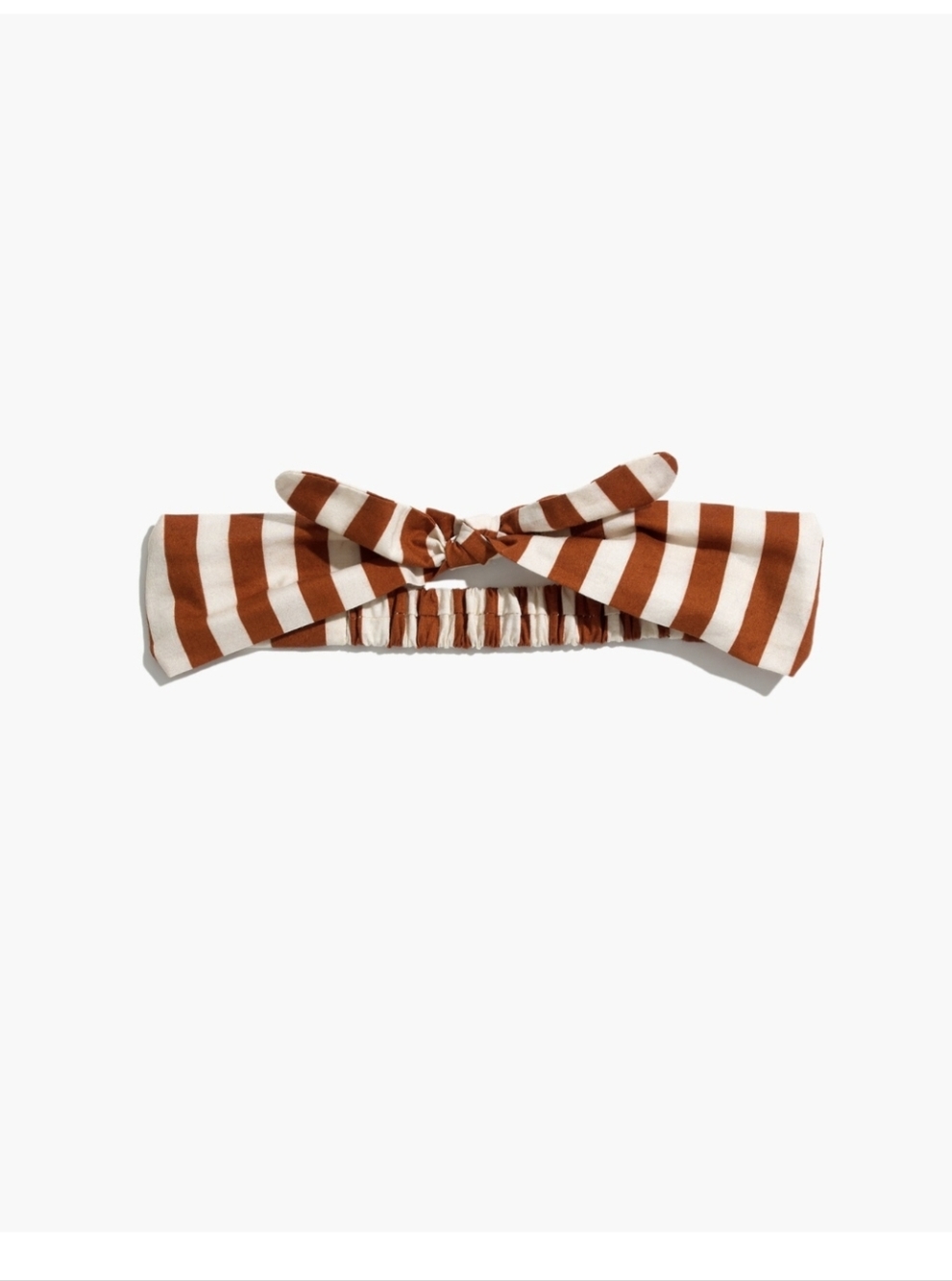 Striped Knot Headband in Rust and White
